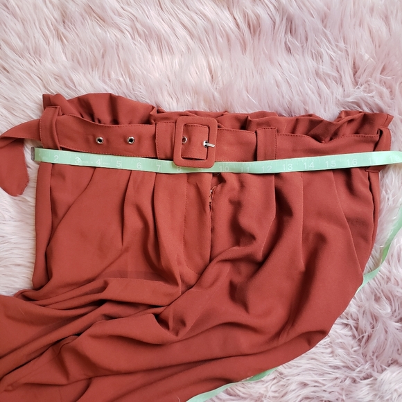 Like an Angel Retro Paper Bag Style Trousers size 12 Burnt Orange - Picture 5 of 8